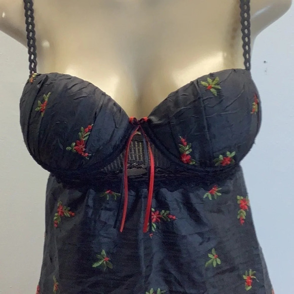 Sekssi Five Size Medium Floral Underwire Padded Cup Lingerie Dress & Thong. New - Picture 2 of 9